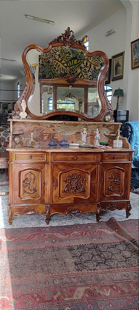 Cômoda Toillete Lavatório em carvalho espelho original de 1.907.