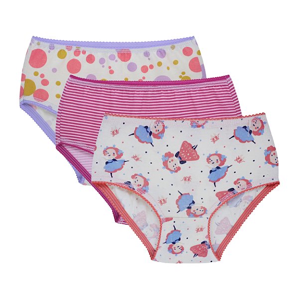 Kit com 3 Calcinhas 100% Algodão