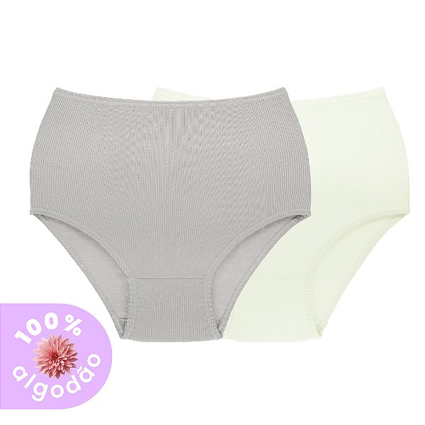 Kit com 2 Calçolas Caneladas 100% Algodão