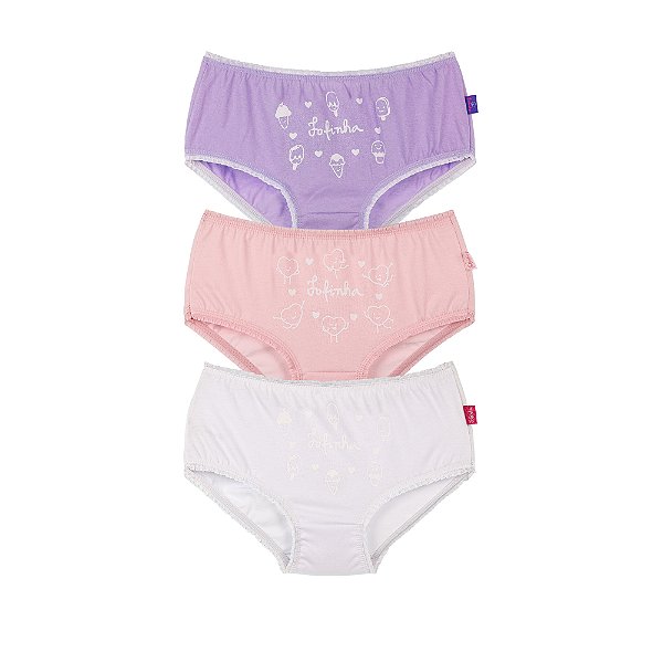 Kit com 3 Calcinhas 100% Algodão