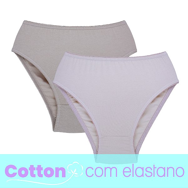 Kit com 2 Calcinhas Cava Alta Cotton