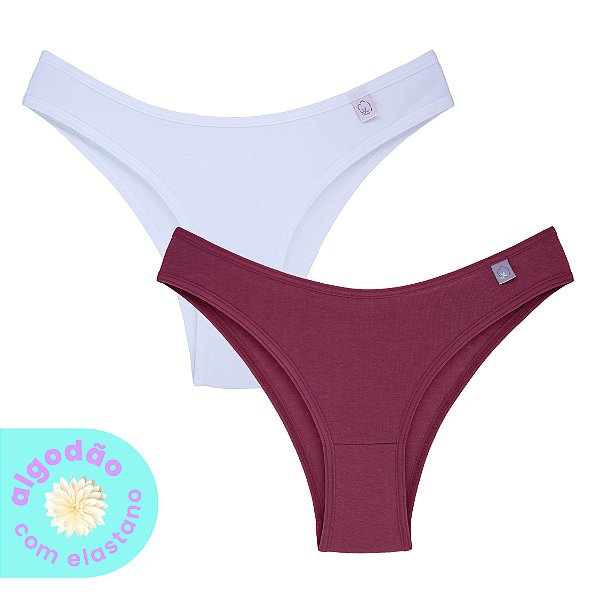 Kit com 2 Tangas Cintura Baixa Algodão com Elastano