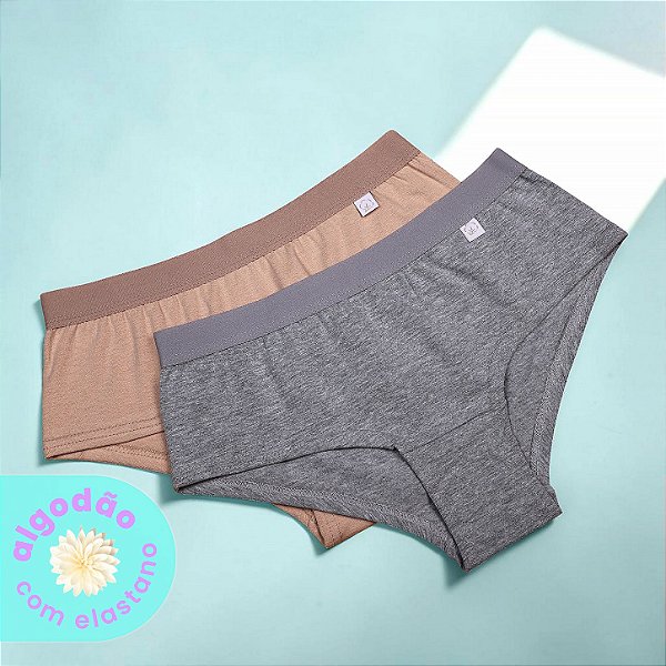 Kit com 2 Cuecas Femininas Boy Short