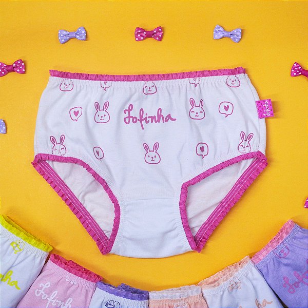 Calcinha Infantil Babadinho malha 100% Algodão