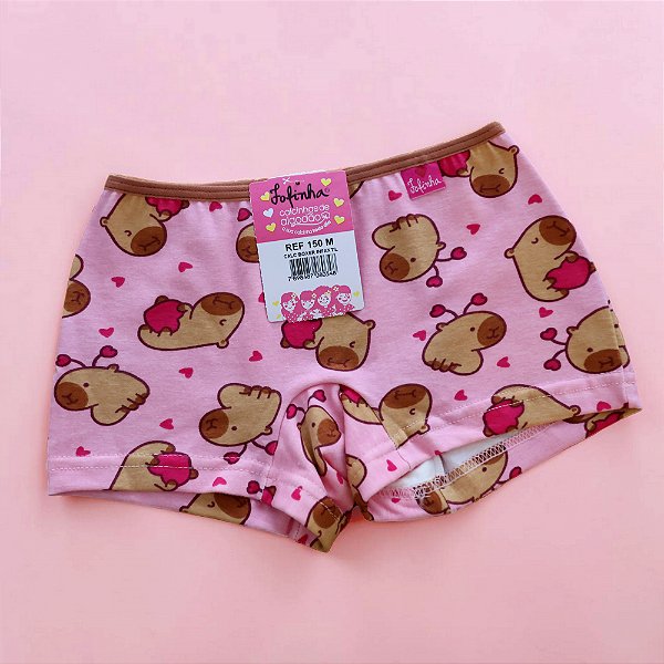 Calcinha Boxer Infantil Estampada malha Cotton