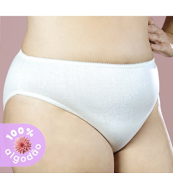 Calcinha Cavada Cintura Alta Malha 100% Algodão