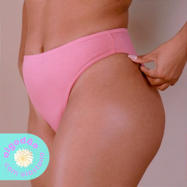 Tanga Alta Clássica Elástico Embutido