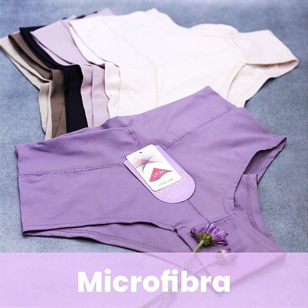 Calcinha Cós Alto Microfibra com elastano LYCRA®