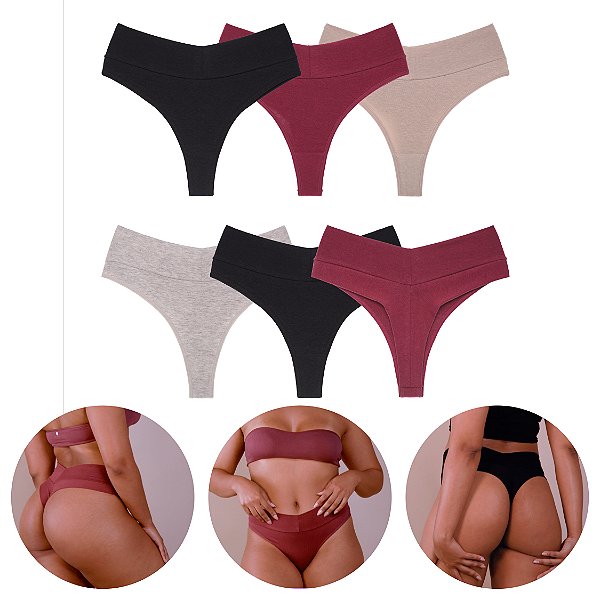 Kit com 6 Tangas Fio Dental Sarah
