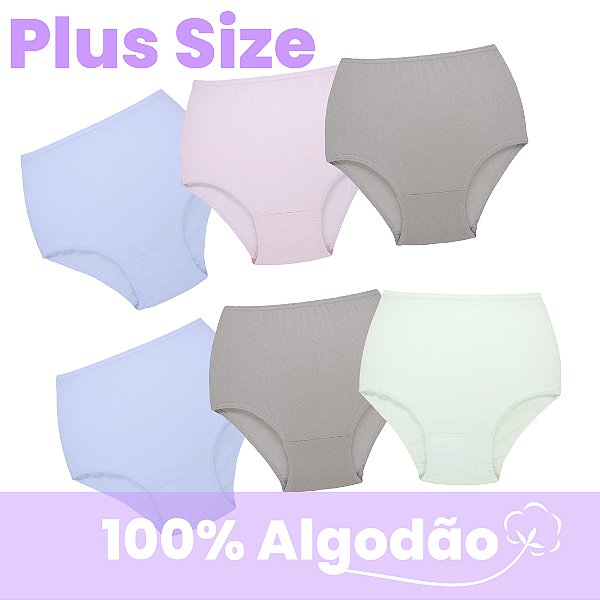 Kit com 6 Calçolas Plus Size 100% Algodão