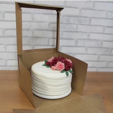 Caixa para Bolo Kraft caixa para bolo transporte caixa com visor transparente