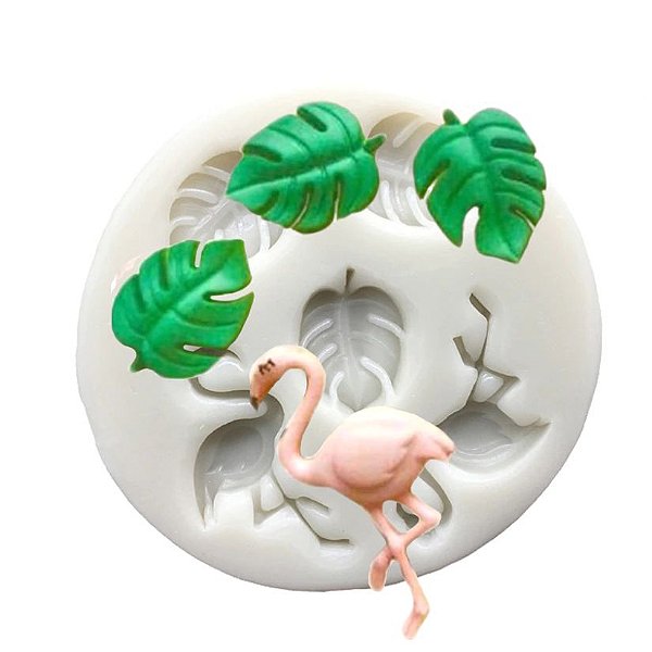 Molde de silicone de Flamingo e Costela de Adão