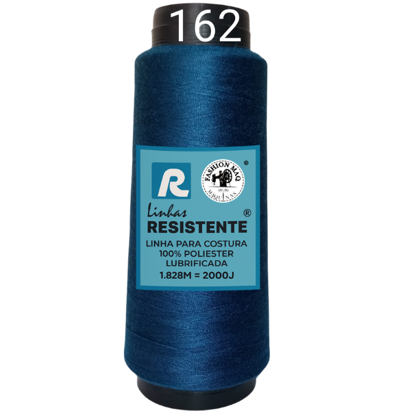 Linha de Costura Cor 162 Pavão 2000J (1.828m) Gramatura 120 Tex 27 Marca Resistente 100% Poliéster