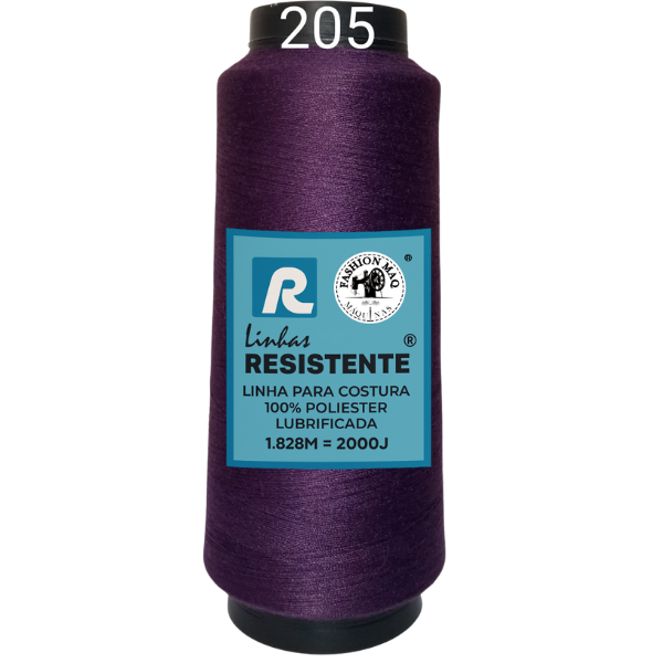 Linha de Costura Cor 205 Místico 2000J (1.828m) Gramatura 120 Tex 27 Marca Resistente 100% Poliéster