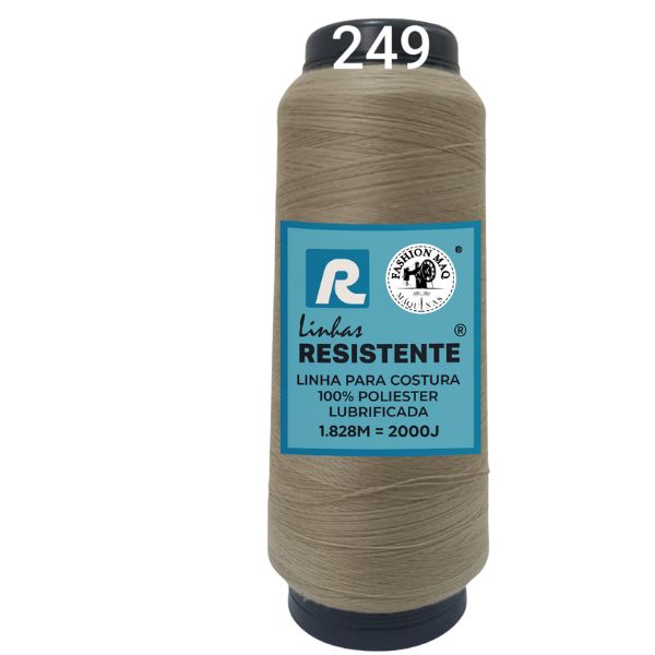 Linha de Costura Cor 249 Favo 2000J (1.828m) Gramatura 120 Tex 27 Marca Resistente 100% Poliéster