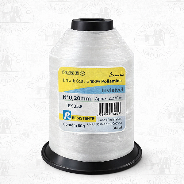 Linha Resistente Monofilamento Invisível 0,20MM 80g 100% Poliamida