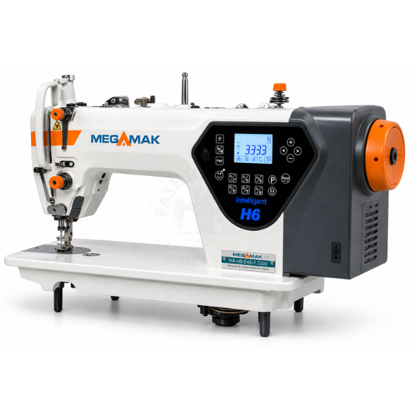 Máquina de Costura Industrial Reta Mega Mak Eletrônica H6 220v C/ Funçôes Automáticas - Premium
