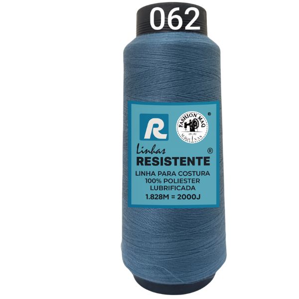 Linha de Costura Cor 062 Carpe 2000J (1.828m) Gramatura 120 Tex 27 Marca Resistente 100% Poliéster