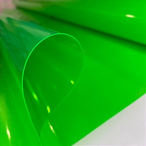 Plástico Cristal Transparente Verde Limão 0,40mm