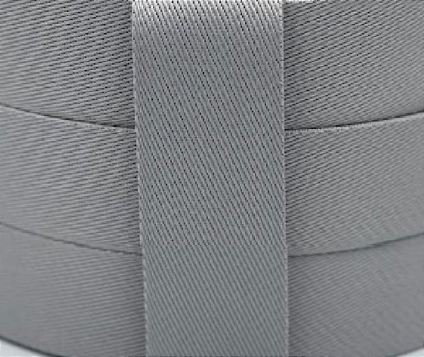 Alça Chic 30mm Poliéster Cinza Prata