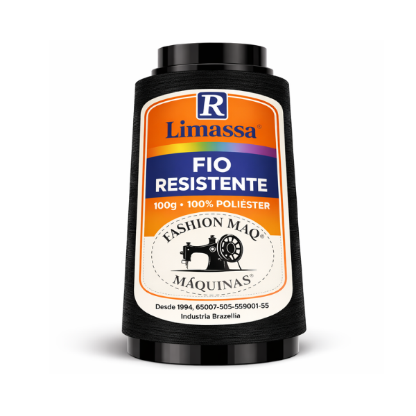 Fio Resistente Cor 044 Preto 100g Marca Resistente 100% Poliéster