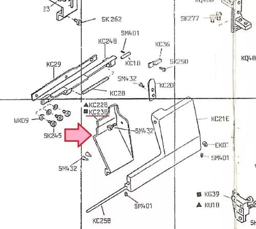 Calha da Tampa Frontal Siruba 757D