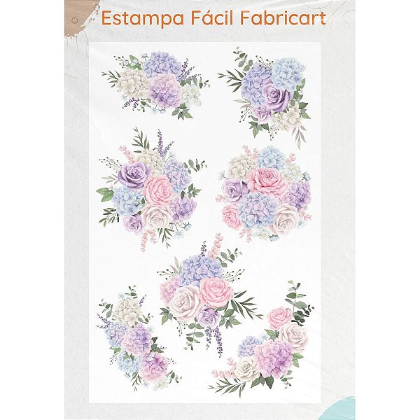 Estampa Fácil Fabricart Hortencias