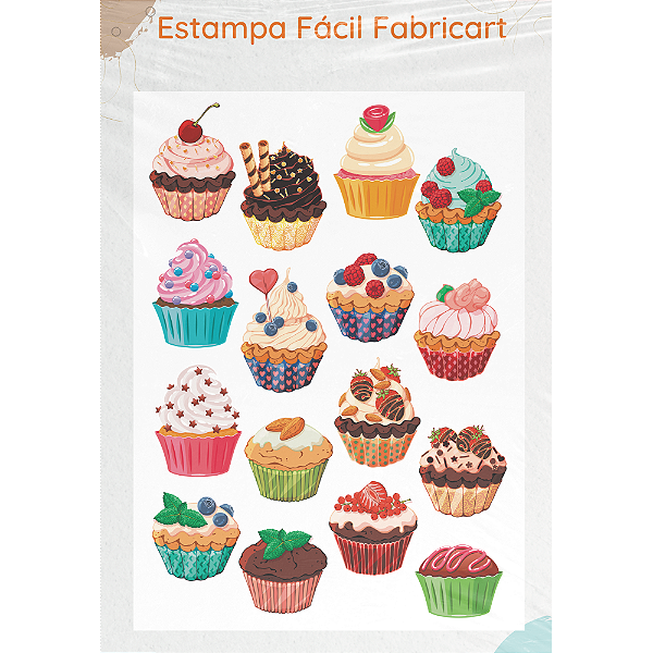 Estampa Fácil Fabricard Cupcakes