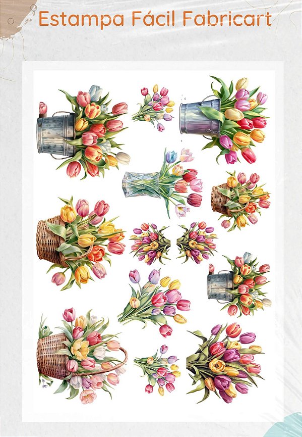 Estampa Fácil Fabricart Tulipa