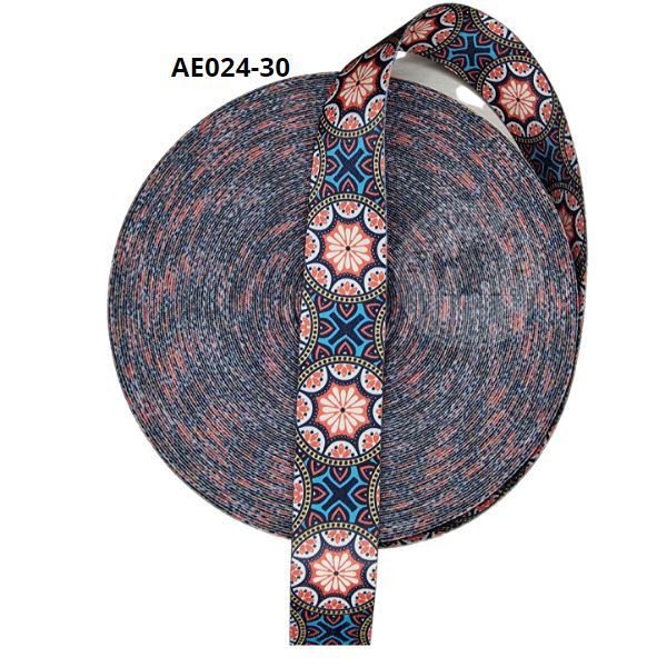 Alça Chic 30mm Estampada Mandala Orange