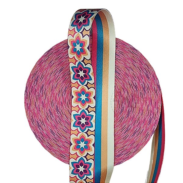 Alça Chic 30mm Estampada Mandala Duo