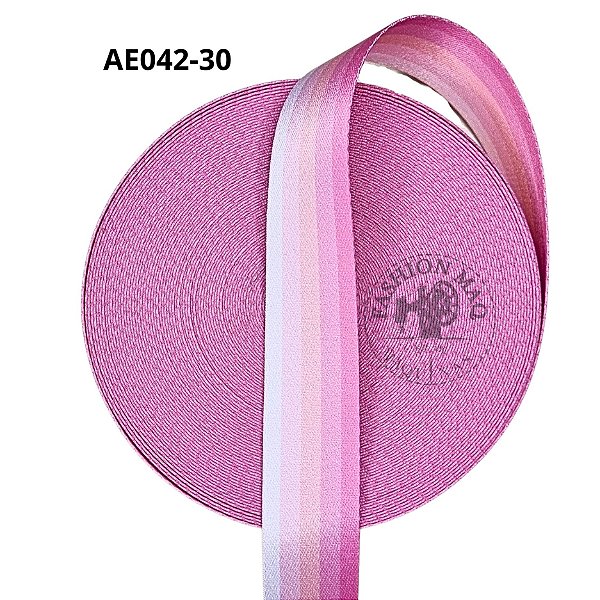 Alça Chic 30mm Estampada Listras Rosa