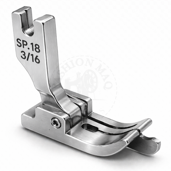 Calcador de Pesponto Para Reta Industrial de Metal com Guia Direito 3/16 (5mm)