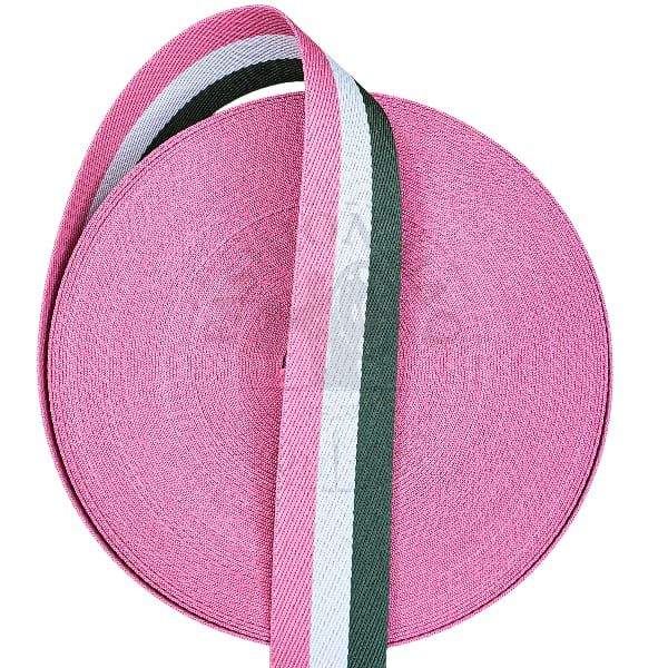 Alça Chic 40mm Poliéster Safari Verde C/ Rosa
