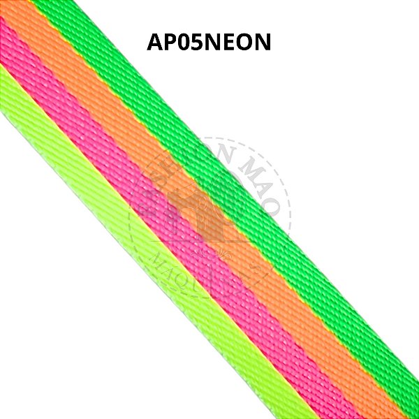 Alça Chic 30mm Poliéster Listrado Neon