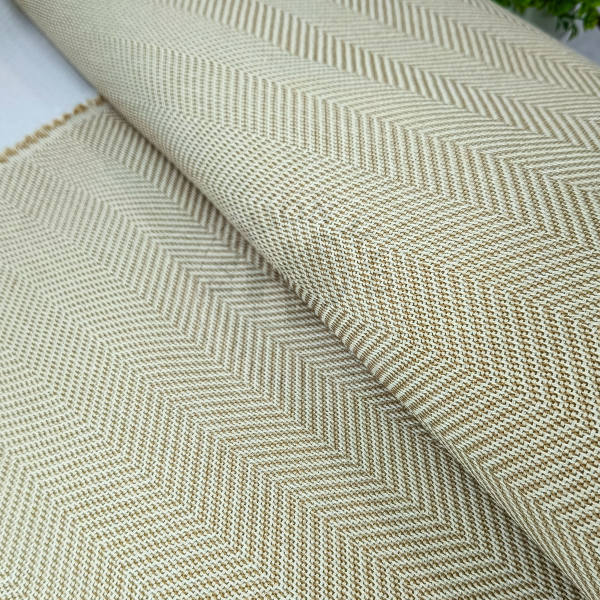 Tecido Trisset Chevron Marfim 100% Polipropileno para Bolsas, Artesanato e Decoração (0,50 x 1,40m)