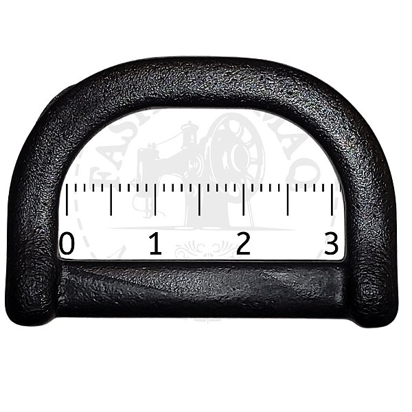 Meia Argola Plástica Preto 30mm