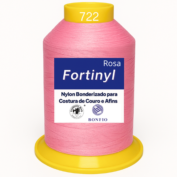 Linha de Nylon Bonfio Gramatura 60 (100% Poliamida) Cor Rosa - Para Costura de Couro e Afins