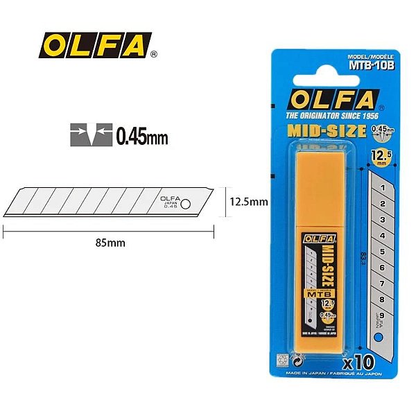 Lâmina Olfa estojo C/10un MTB-10B