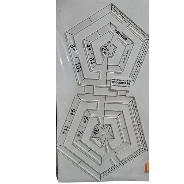 Régua Acrílica Premier de Criação Hexágonos 10X11 (0410)