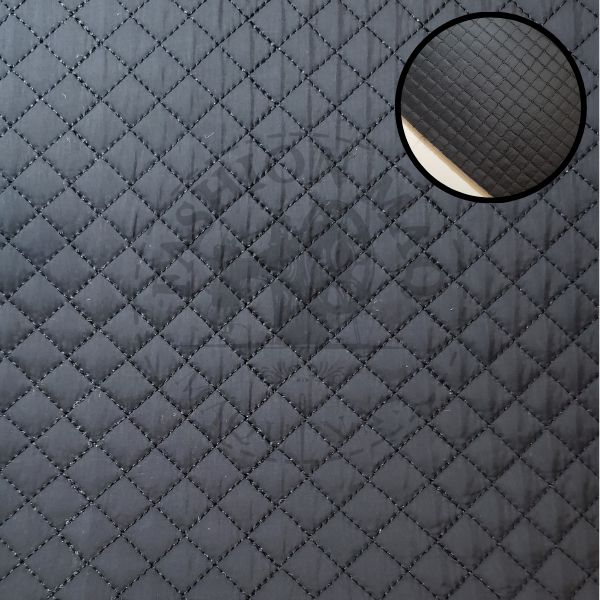 Nylon Matelassado Mini Quadriculado Preto