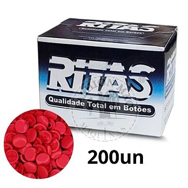 Botao Ritas 10 Vermelho de Coracao - 200 unidades