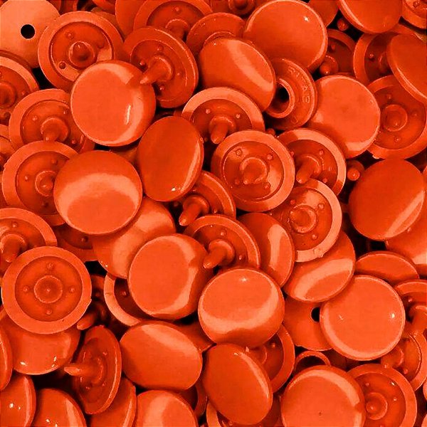 Botão Pressão Plástico 10 Laranja - 20 unidades