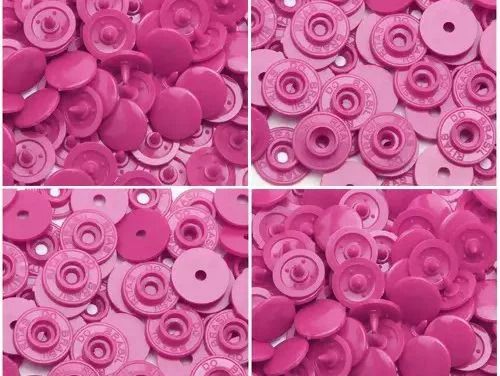 Botão Pressão Plástico 12 Rosa Choque - 20 unidades