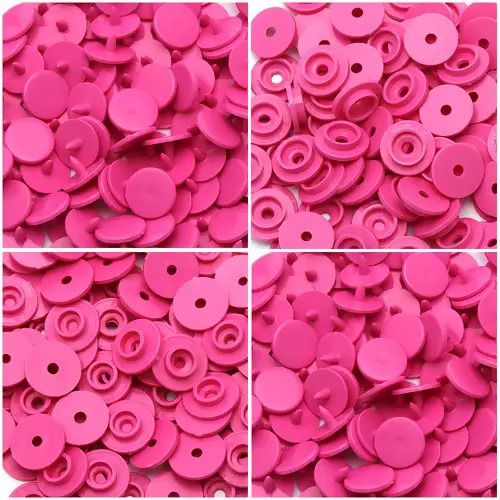 Botão Pressão Plástico 12 Pink- 20 unidades