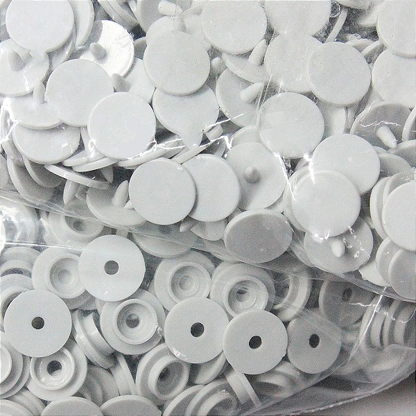 Botão Pressão Plástico 15 Branco - 20 unidades