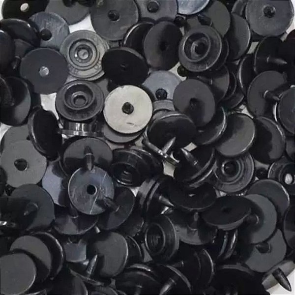 Botão Pressão Plástico 12 Preto - 20 unidades