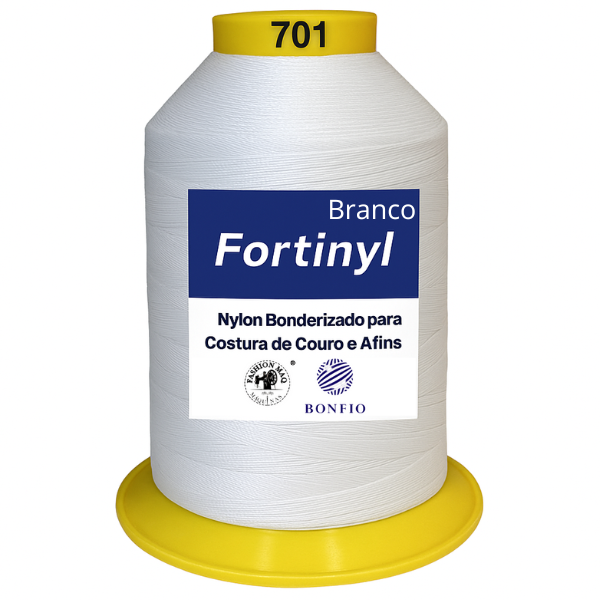 Linha de Nylon Bonfio Gramatura 60 (100% Poliamida) Cor Branco - Para Costura de Couro e Afins