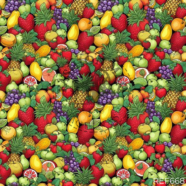 Tecido Tricoline Digital Salada de Frutas