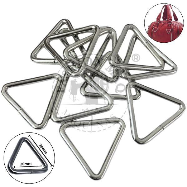 Acessório Para Bolsa Triângulo Niquel 20mm C/2Un